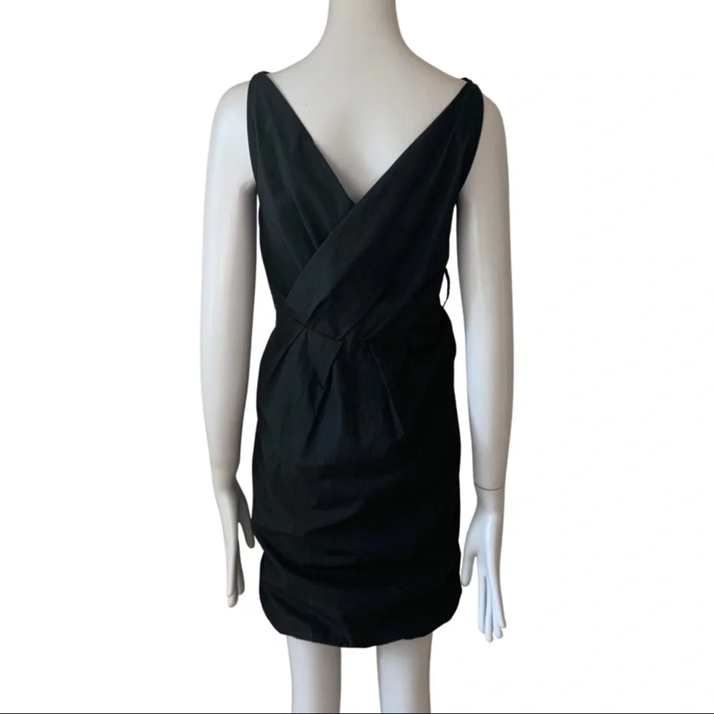 MARC JACOBS Bubble Hem Black Dress Cotton Poplin Sleeveless V-Neck LBD Size 4 - Picture 2 of 15